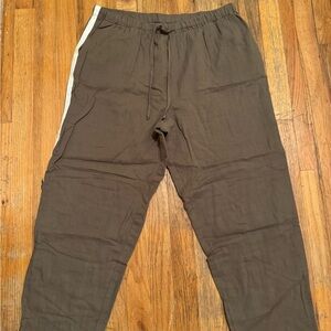 DREW Brown Joggers with White Stripe